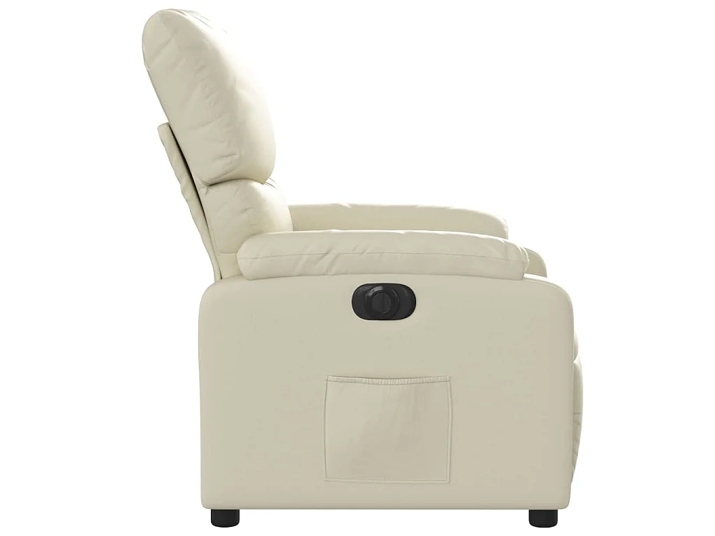 Fauteuil elektrisch verstelbaar kunstleer crèmekleurig