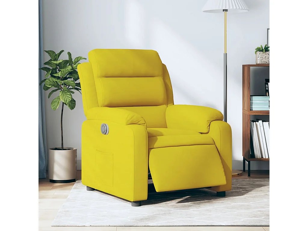 Fauteuil inclinable électrique jaune velours