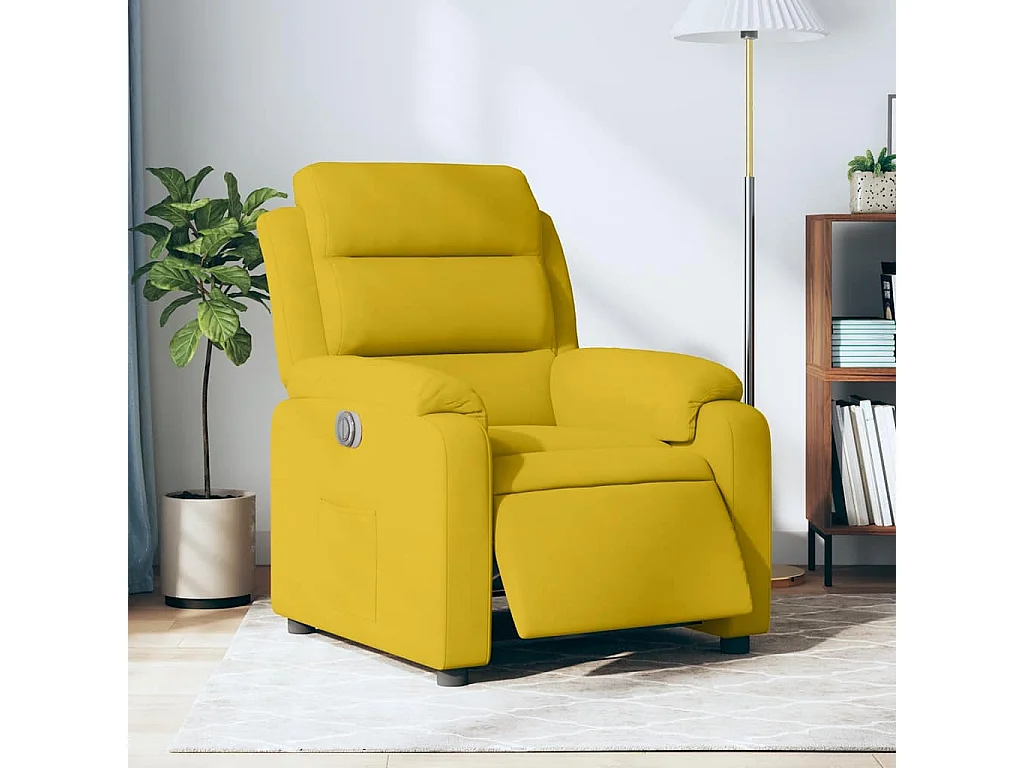 Fauteuil inclinable électrique jaune velours