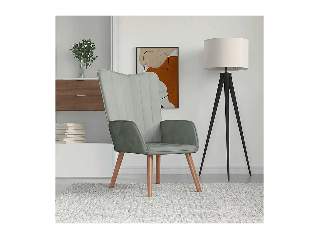 Chaise de relaxation Gris clair Velours