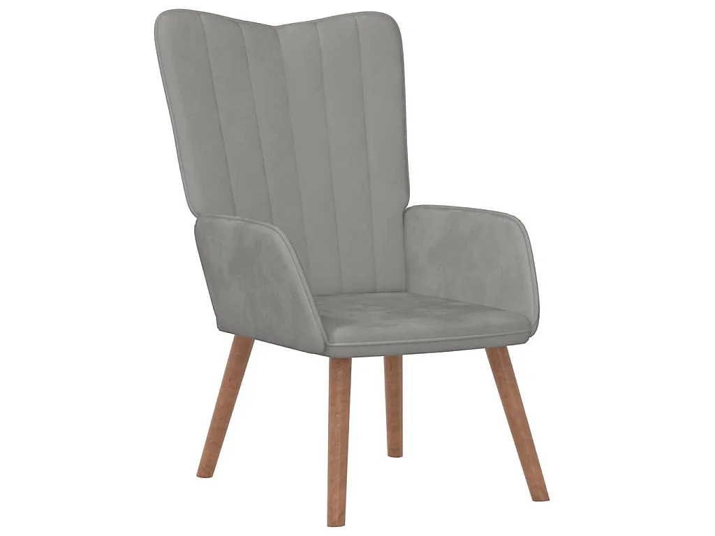 Cadeira de descanso veludo cinzento-claro