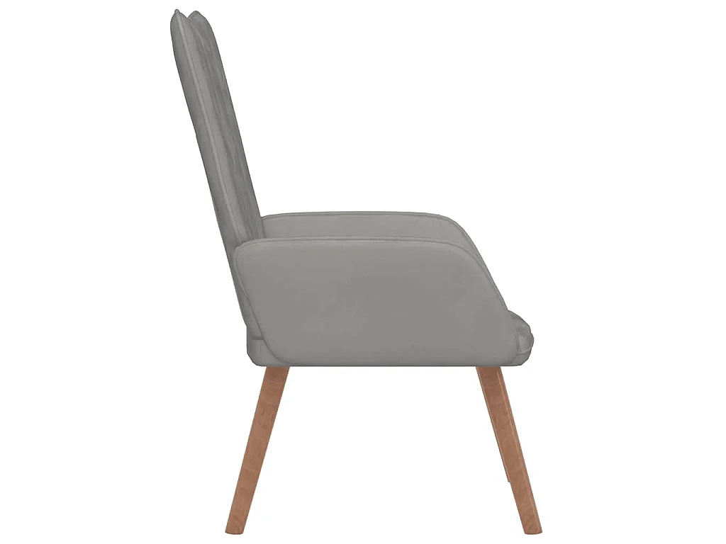 Cadeira de descanso veludo cinzento-claro