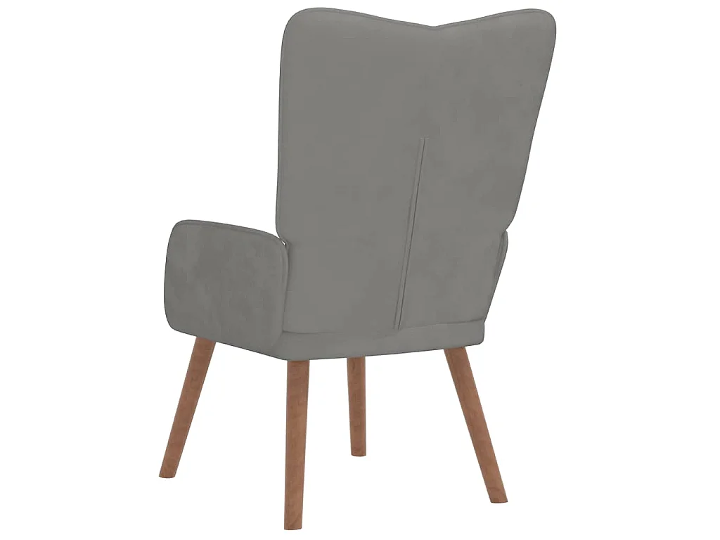 Cadeira de descanso veludo cinzento-claro