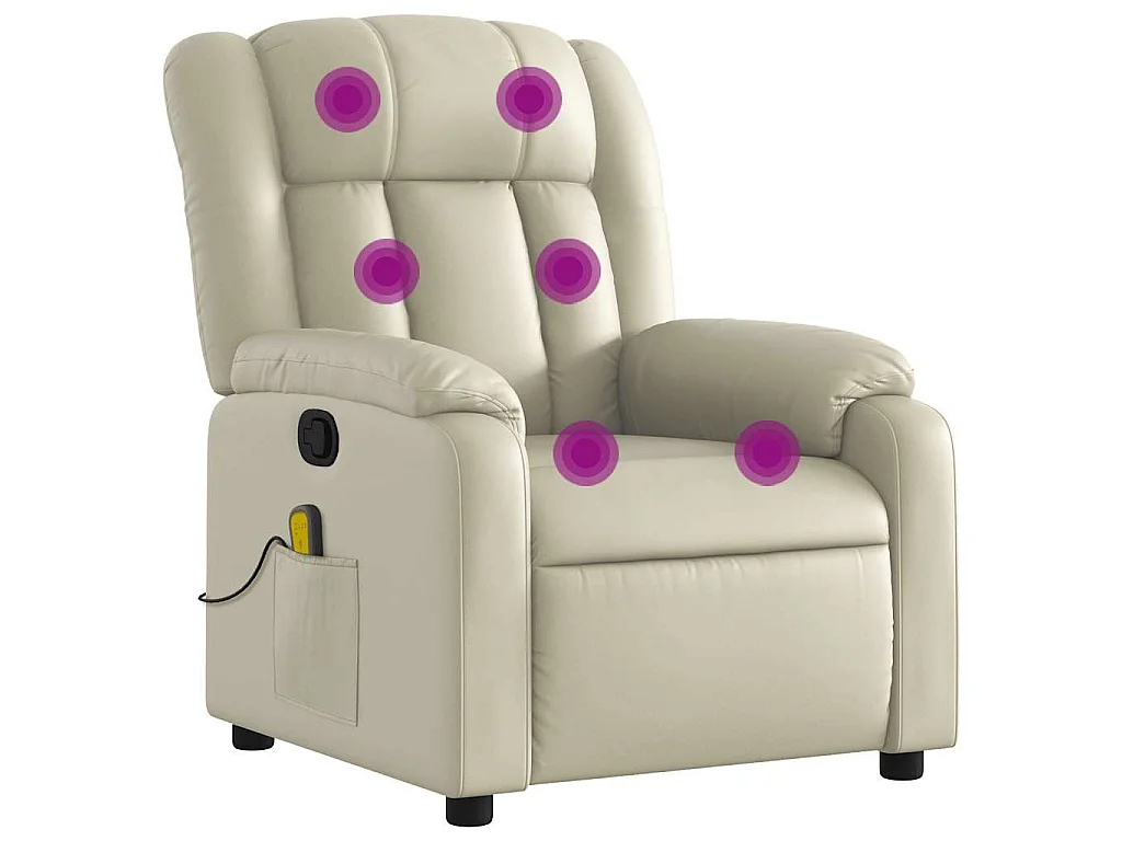 Massagesessel Creme Kunstleder