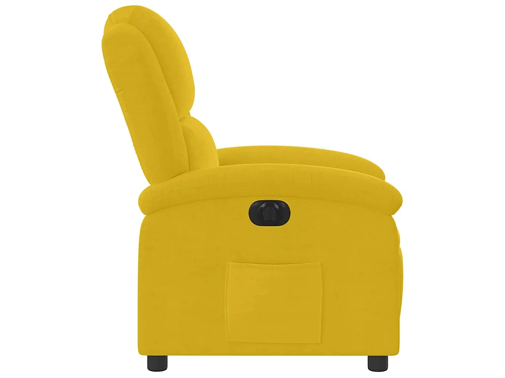 Sillón reclinable eléctrico de terciopelo amarillo