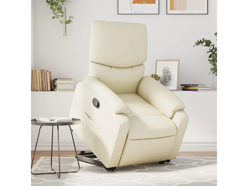 Fauteuil inclinable Crème Similicuir