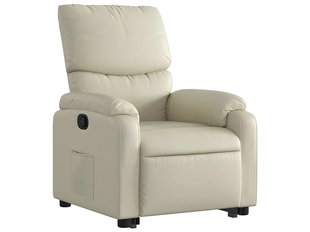 Poltrona Alzapersona Reclinabile Crema in Similpelle