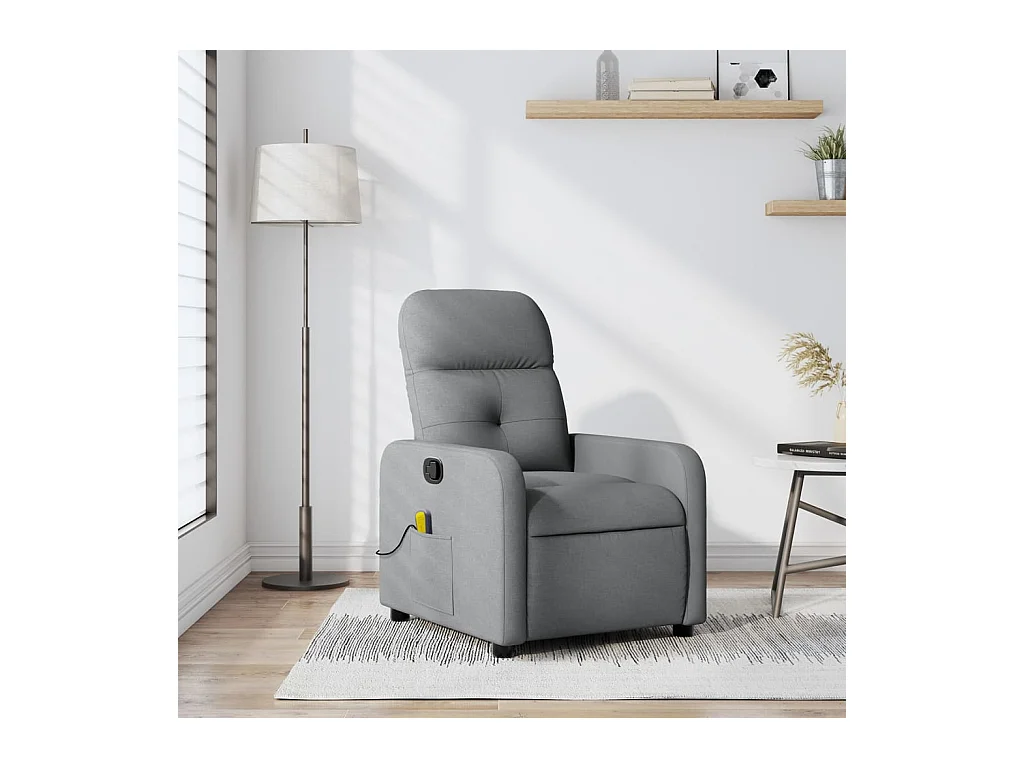 Fauteuil de massage inclinable Gris clair Tissu