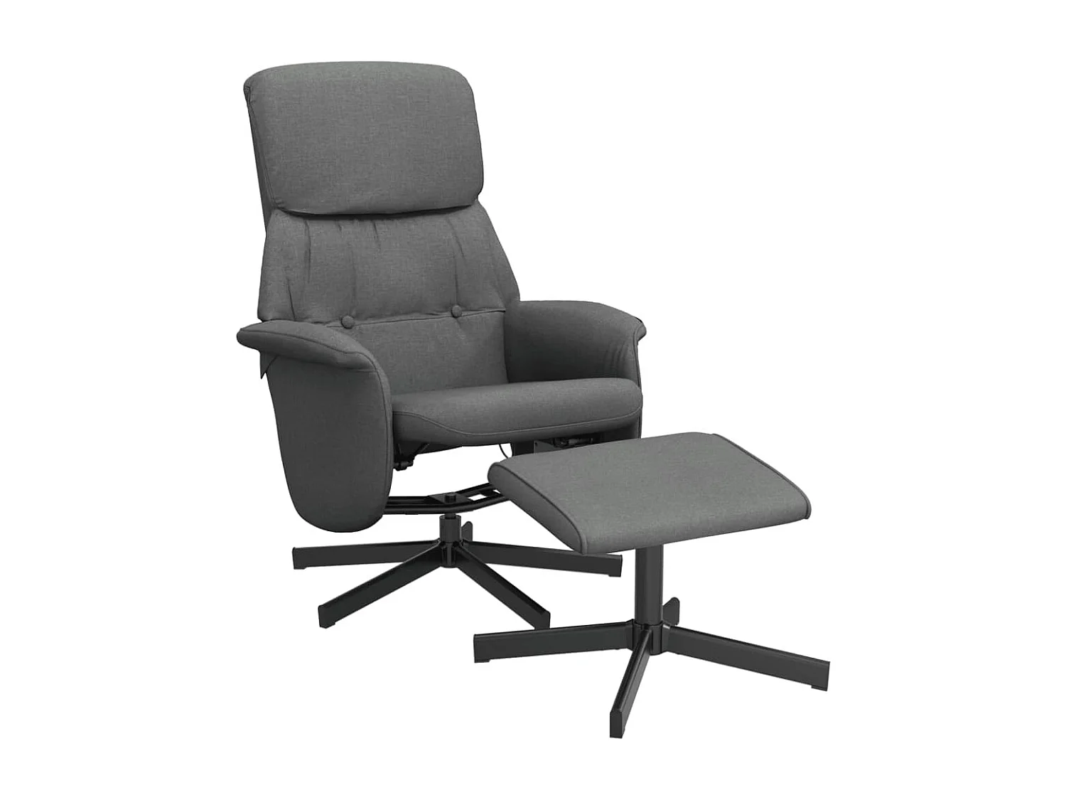 Fauteuil inclinable avec repose-pied gris foncé tissu