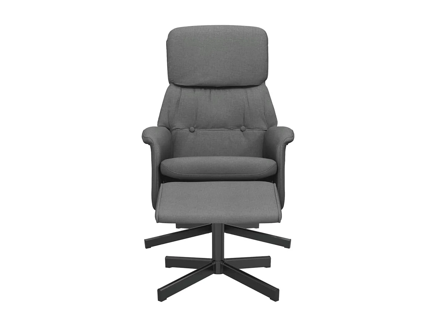 Fauteuil inclinable avec repose-pied gris foncé tissu