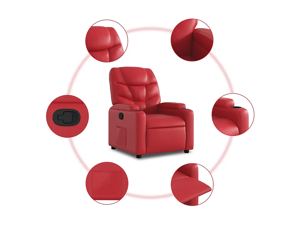 Fauteuil inclinable Rouge Similicuir