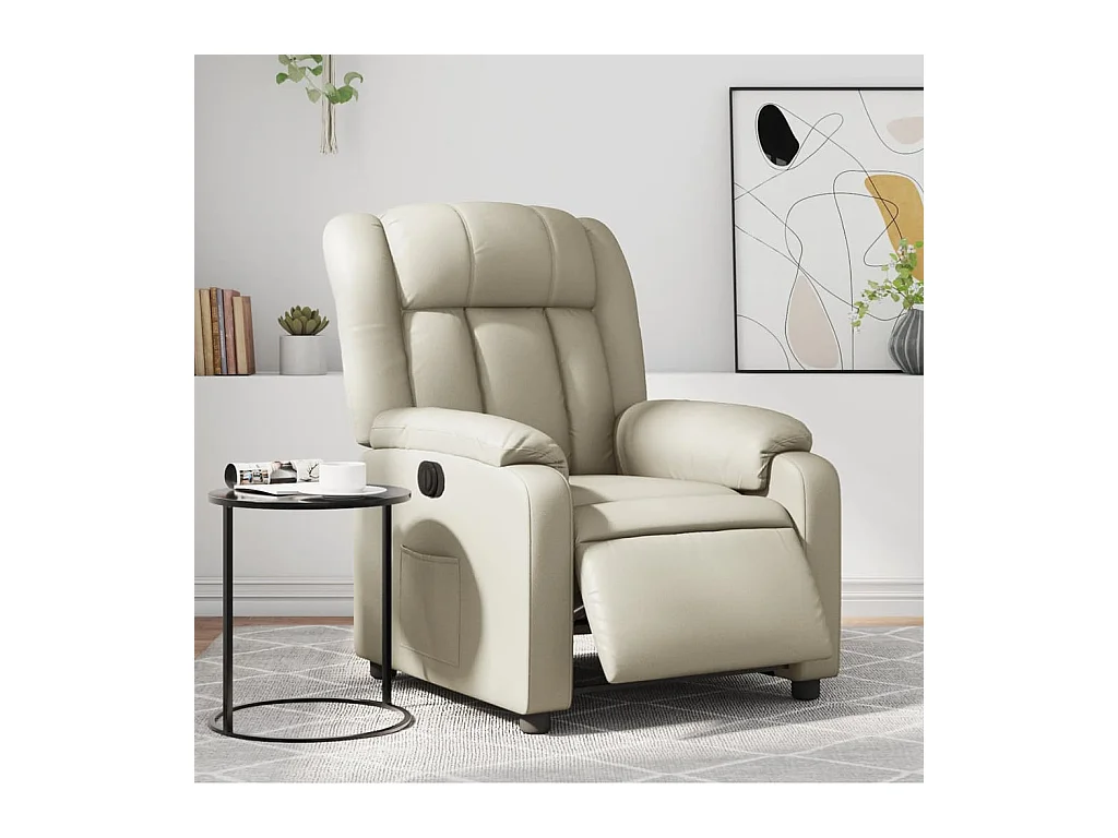 Fauteuil inclinable électrique Crème Similicuir