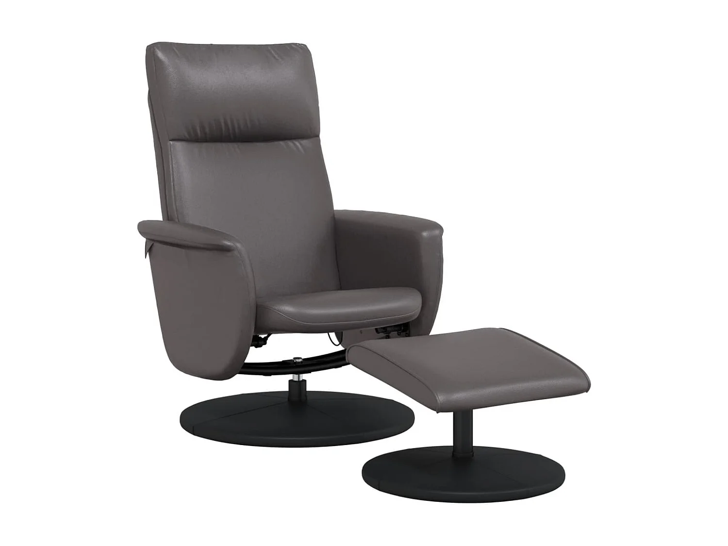 Fauteuil inclinable avec repose-pied gris similicuir