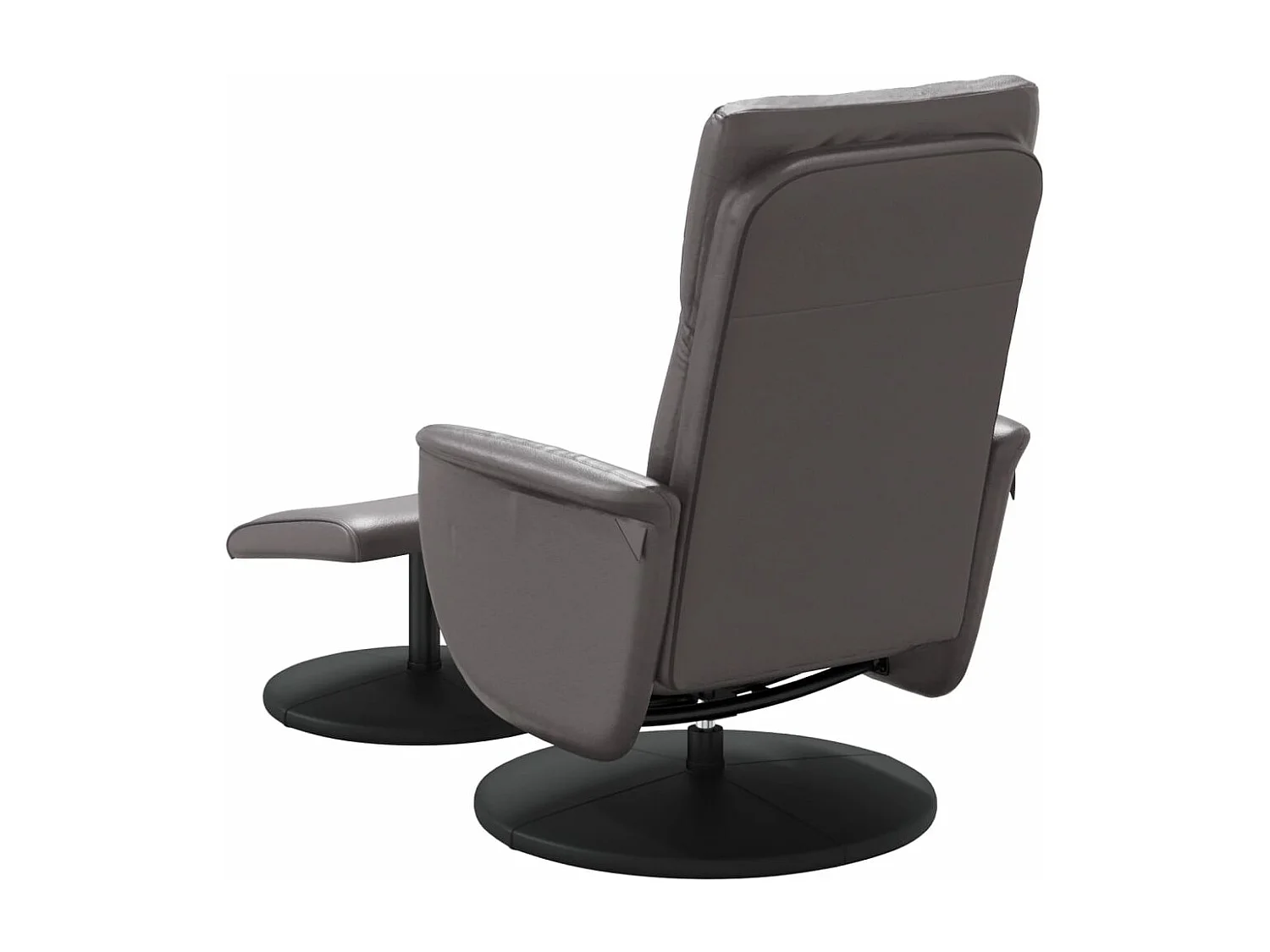Fauteuil inclinable avec repose-pied gris similicuir