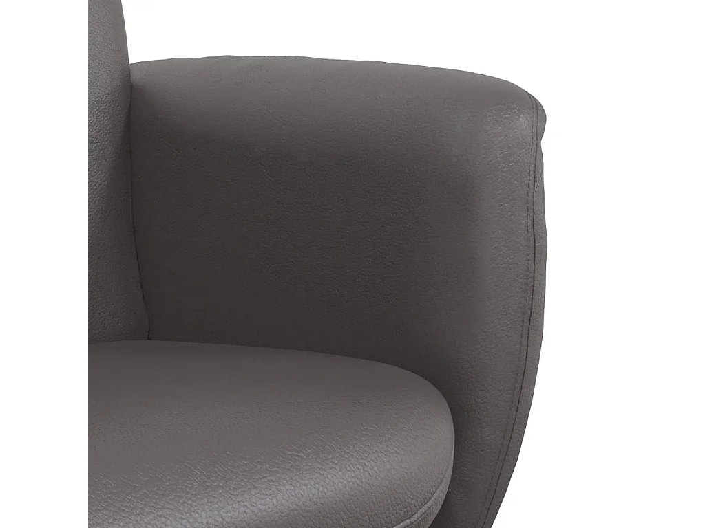 Fauteuil inclinable avec repose-pied gris similicuir