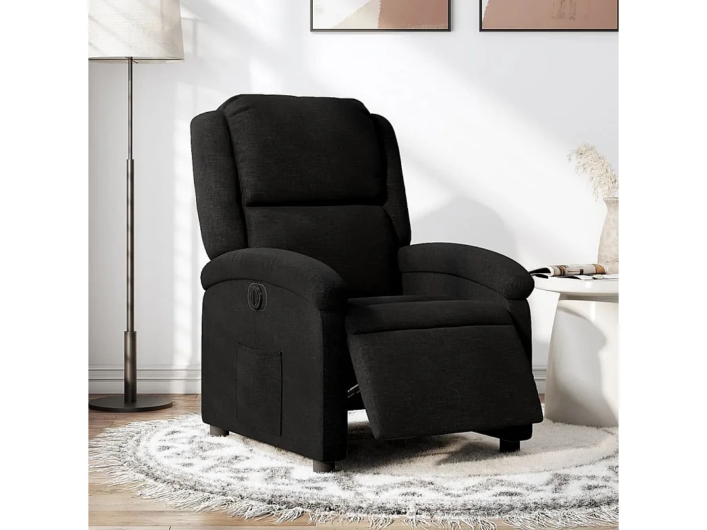 Fauteuil inclinable électrique Noir Tissu