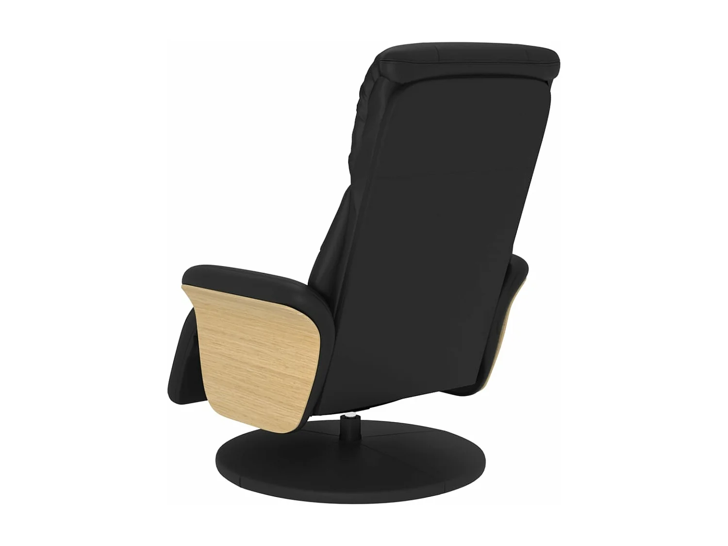 Fauteuil verstelbaar met voetensteun kunstleer zwart