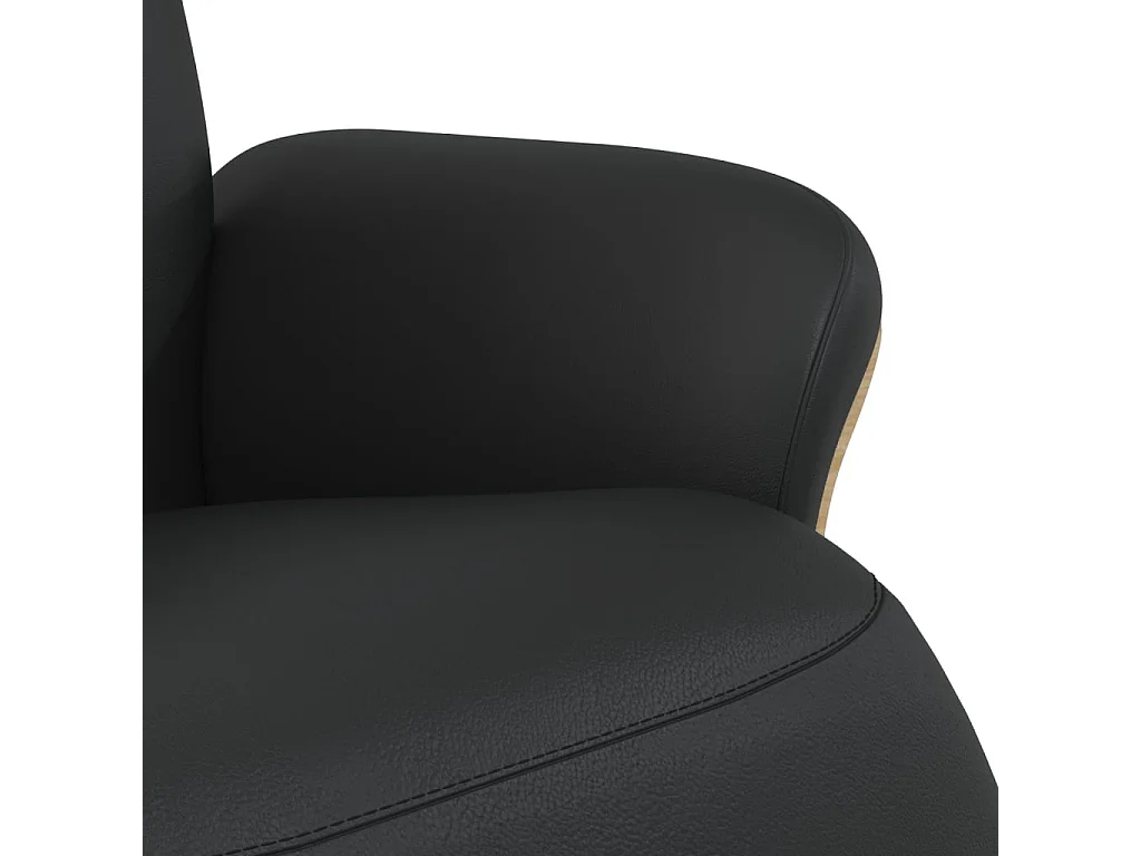 Fauteuil inclinable avec repose-pieds noir similicuir