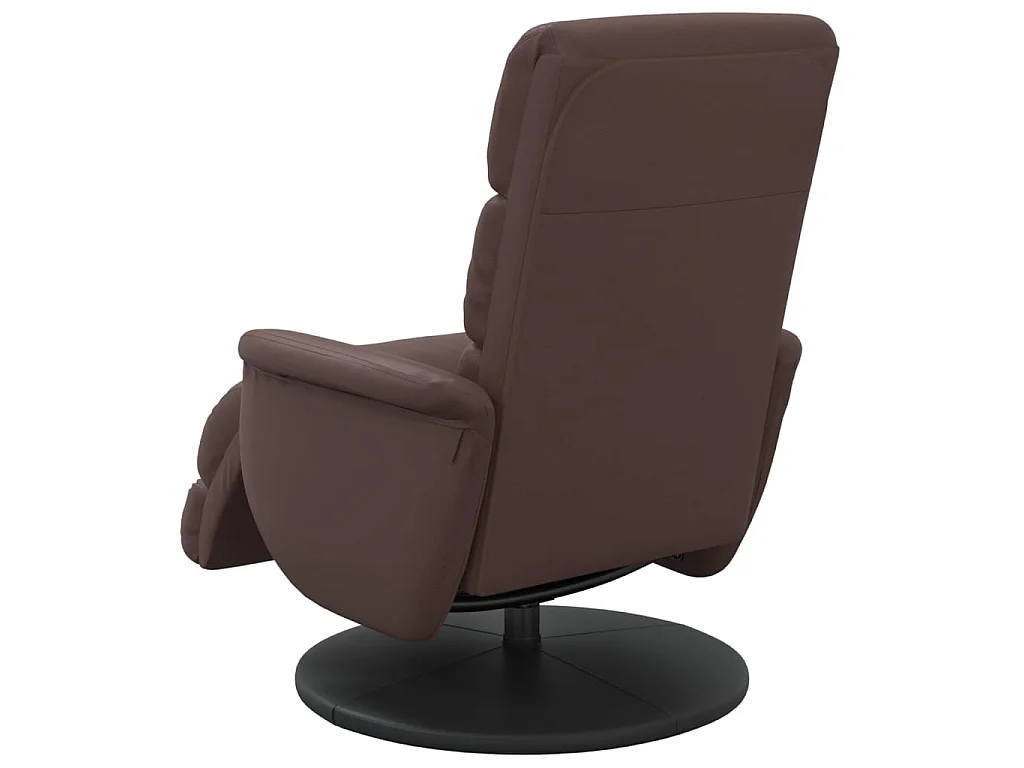 Fauteuil inclinable avec repose-pieds marron similicuir