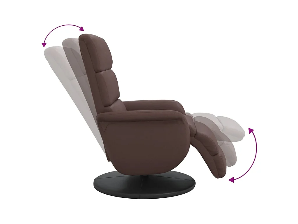 Fauteuil inclinable avec repose-pieds marron similicuir