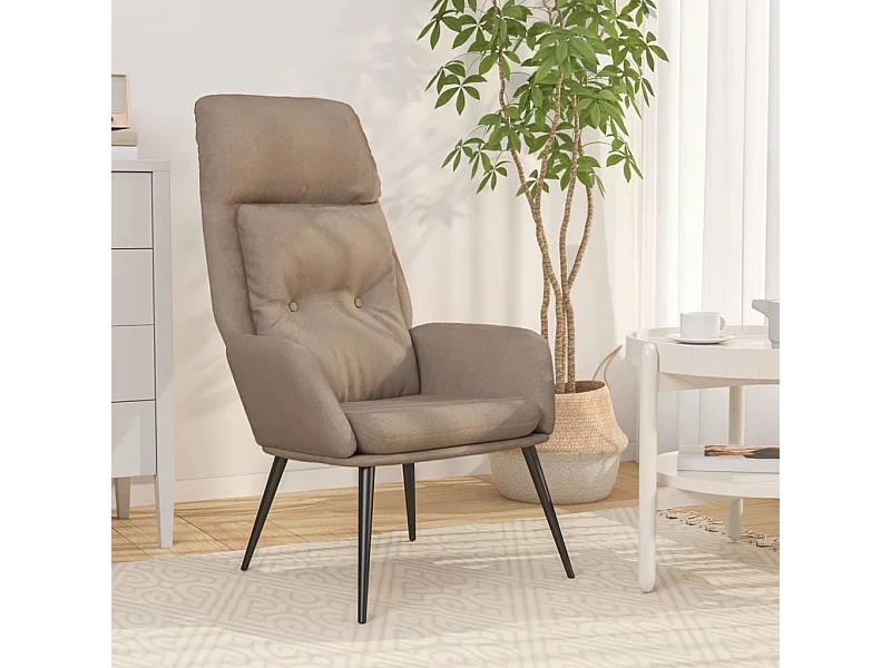 Sillón de relax de cuero sintético de ante gris taupe