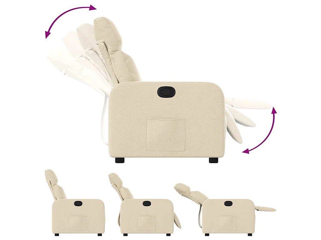 Poltrona Reclinabile in Tessuto Crema