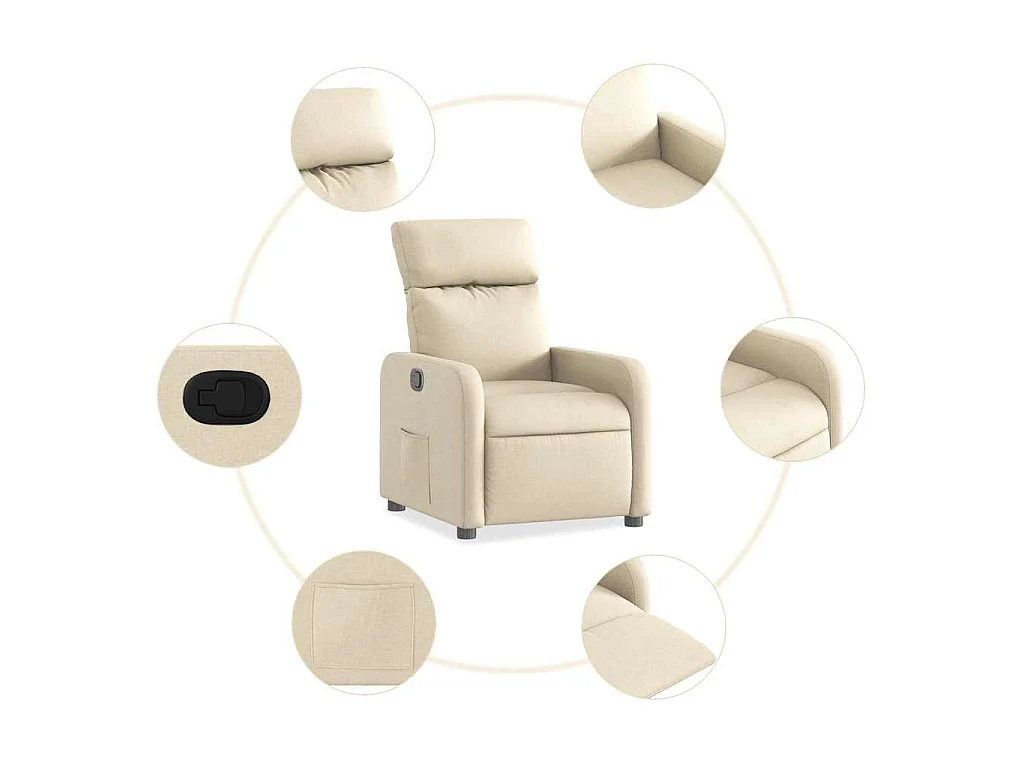 Fauteuil inclinable Crème Tissu