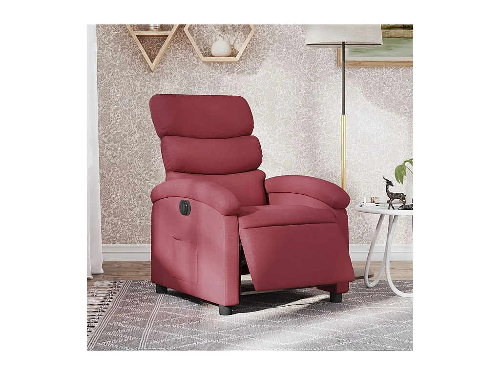 Fauteuil inclinable électrique Rouge bordeaux Tissu