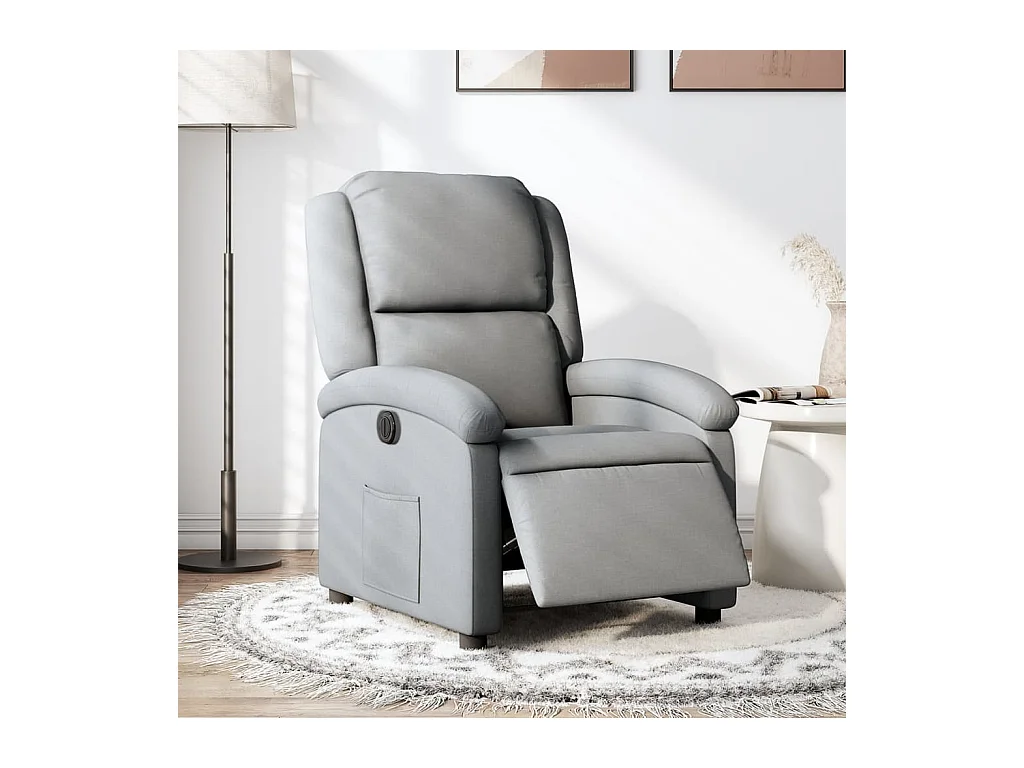 Fauteuil inclinable électrique Gris clair Tissu