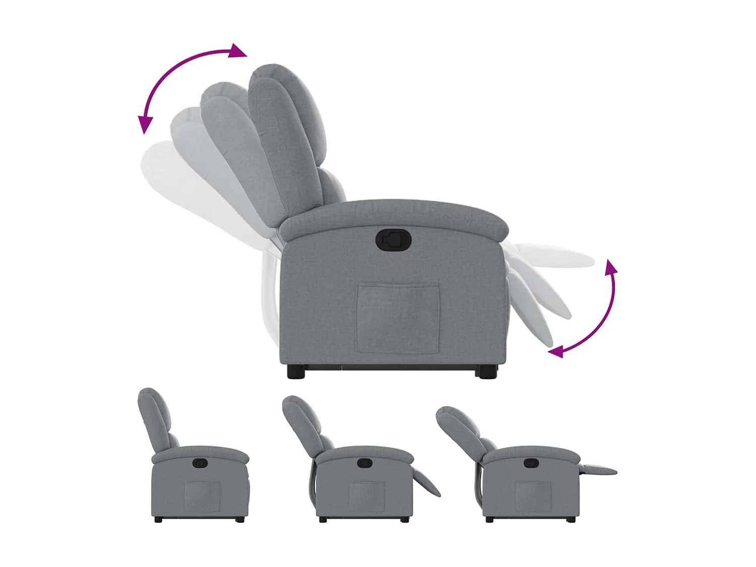 Fauteuil inclinable Gris clair Tissu