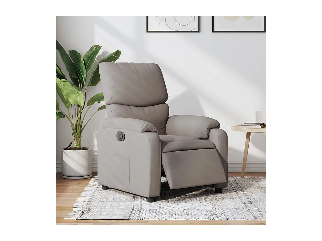 Fauteuil verstelbaar elektrisch stof taupe