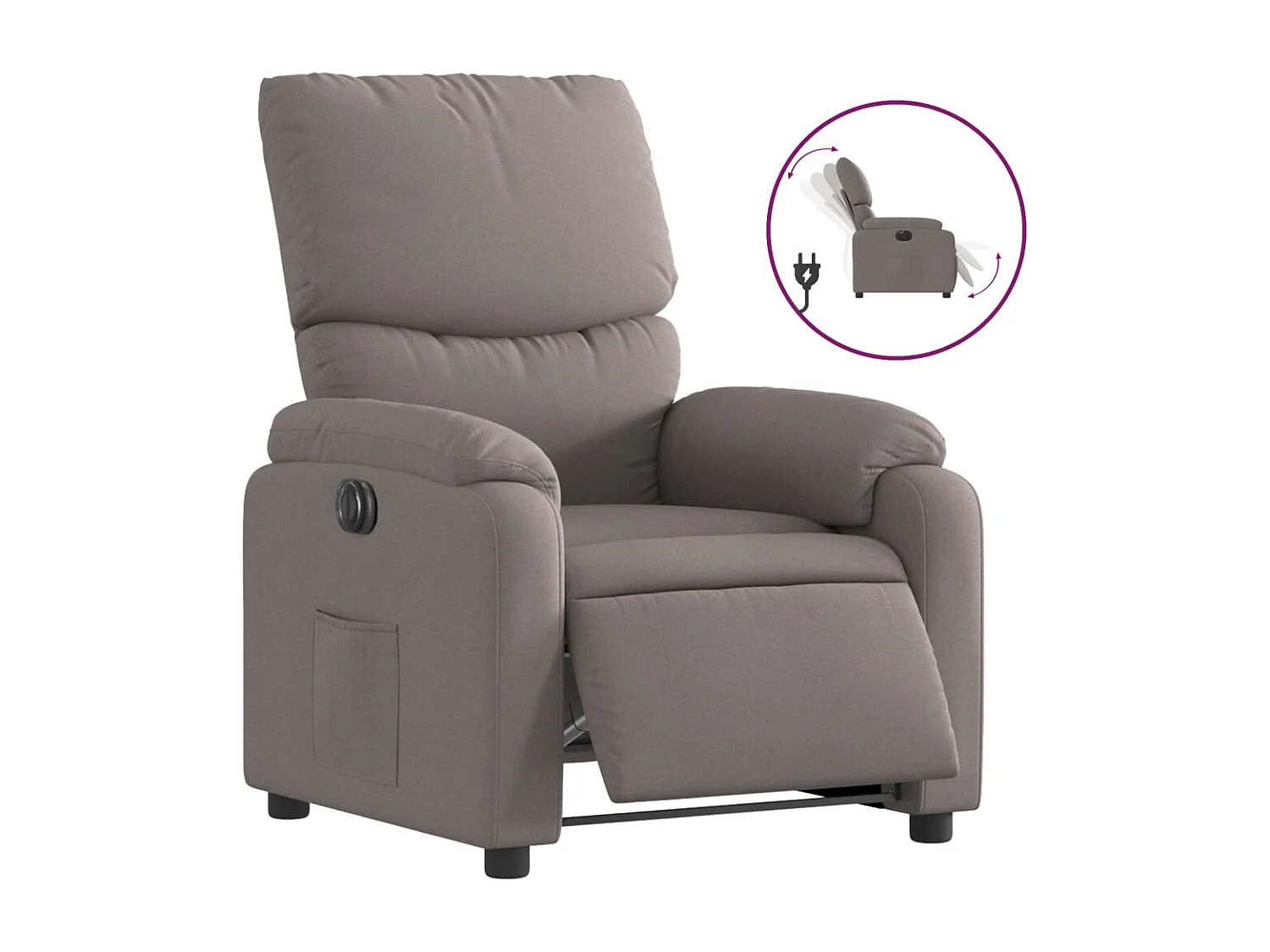 Fauteuil inclinable électrique Taupe Tissu
