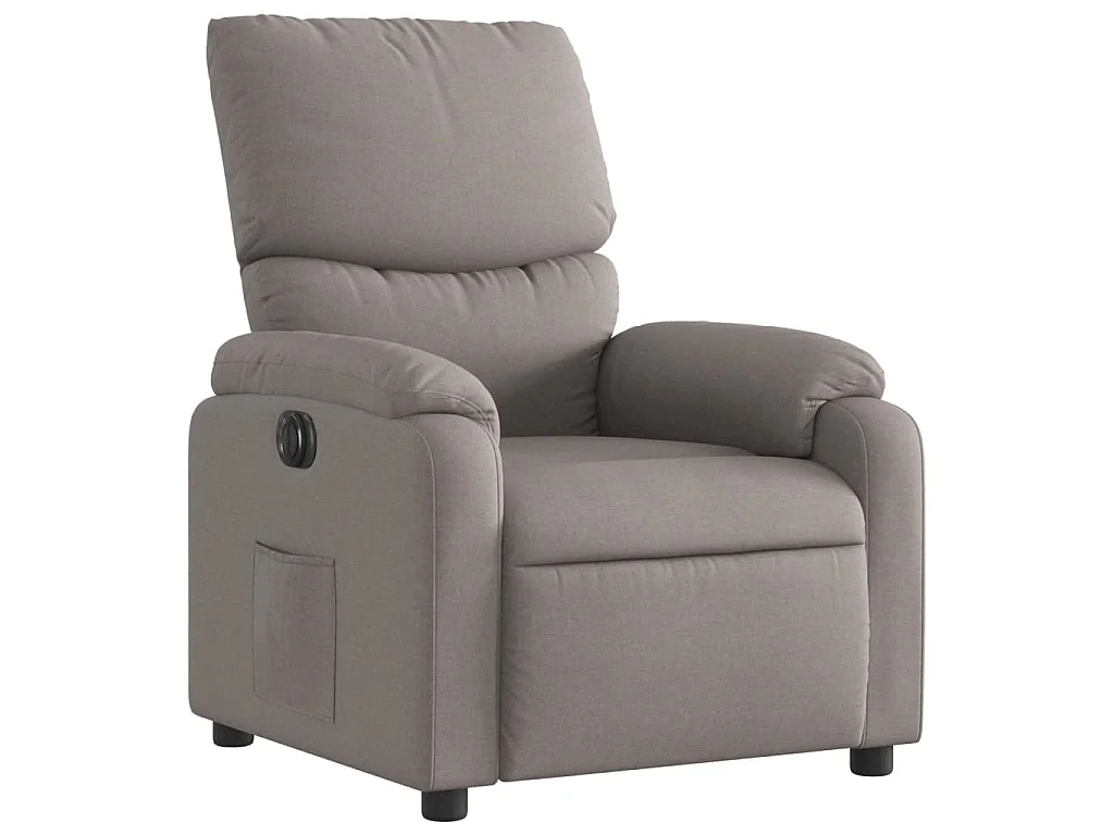 Sillón reclinable eléctrico tela gris taupé
