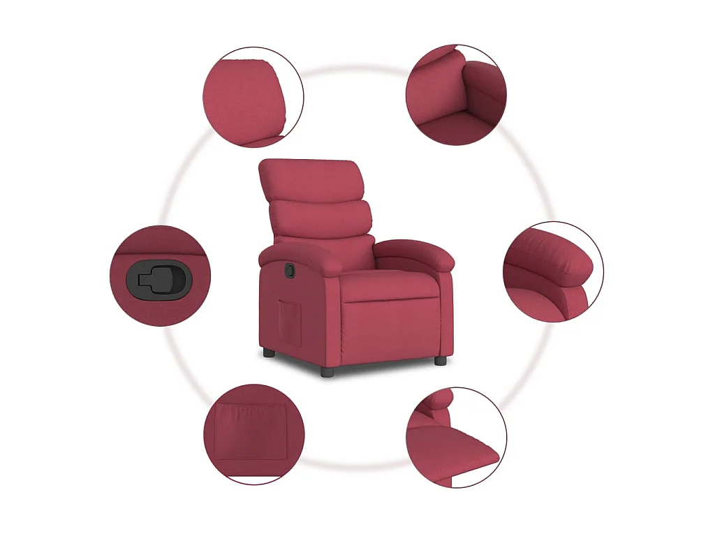 Fauteuil inclinable Rouge bordeaux Tissu