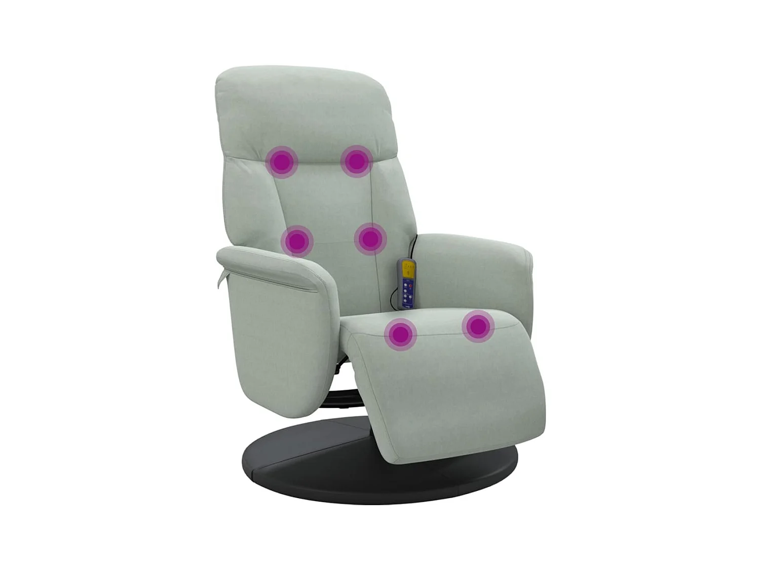 Fauteuil inclinable de massage repose-pied gris clair velours