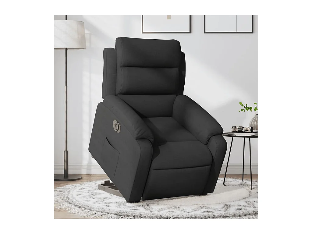 Fauteuil inclinable électrique noir tissu