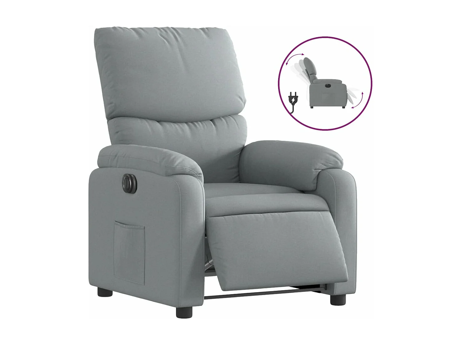 Fauteuil inclinable électrique Gris clair Tissu