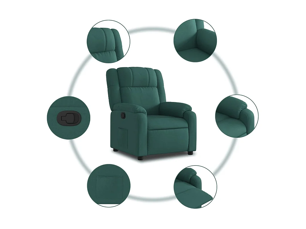 Fauteuil verstelbaar stof donkergroen