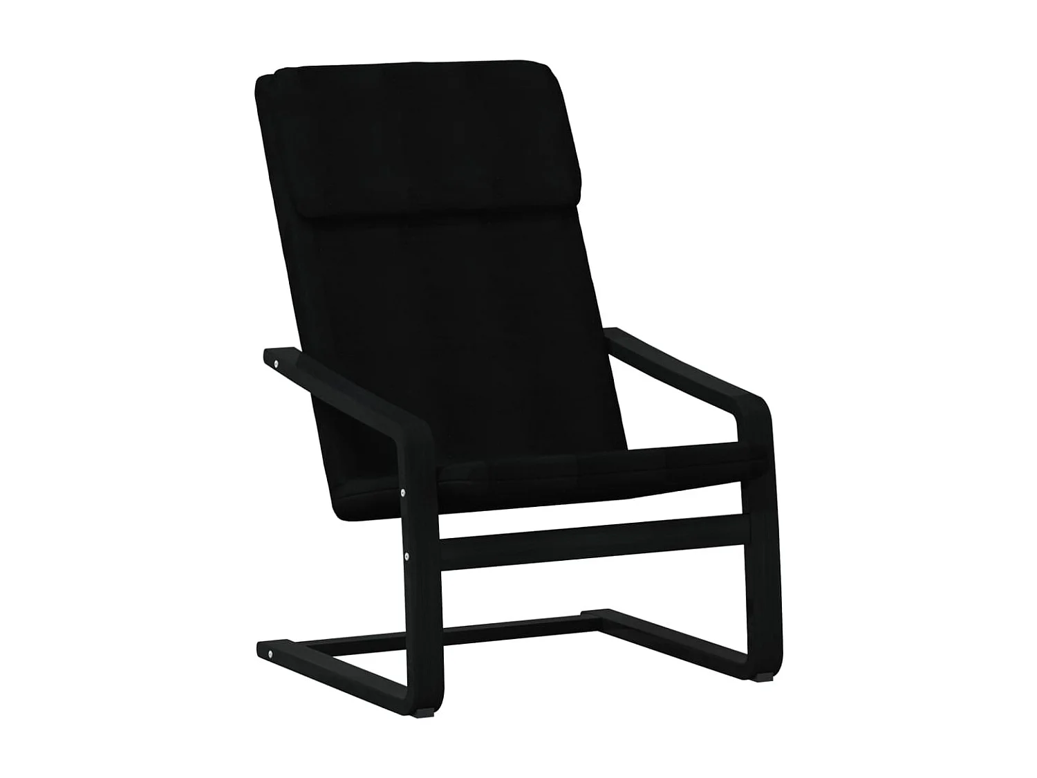 Chaise de relaxation avec repose-pied Noir Tissu