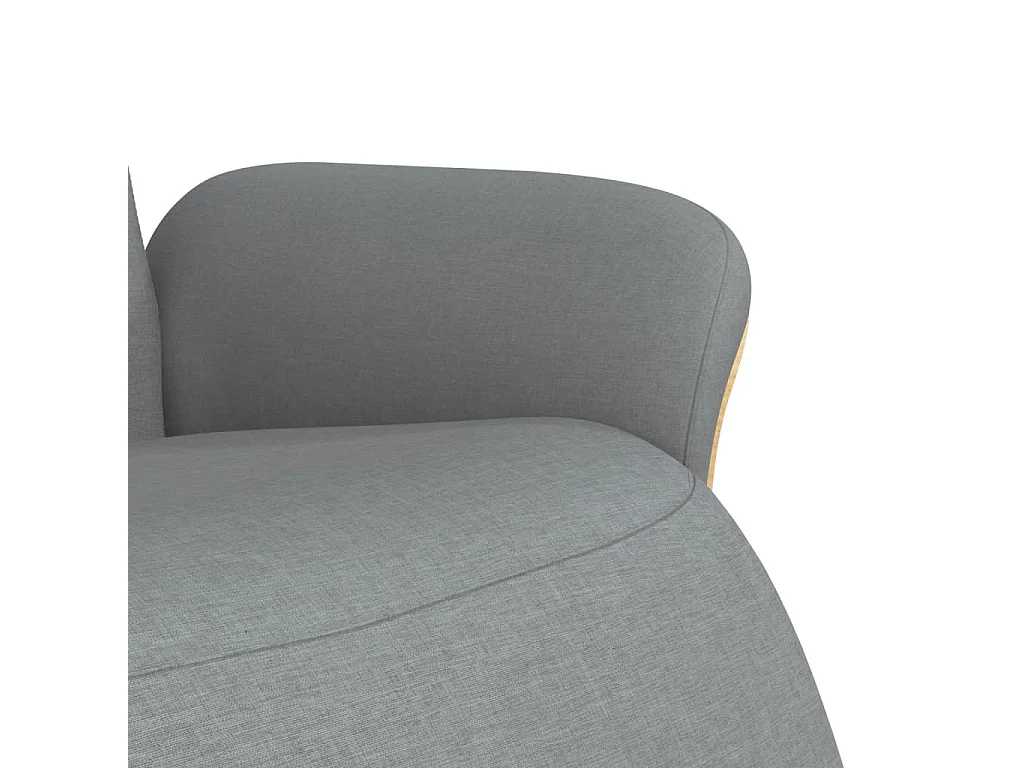 Fauteuil verstelbaar met voetensteun stof lichtgrijs