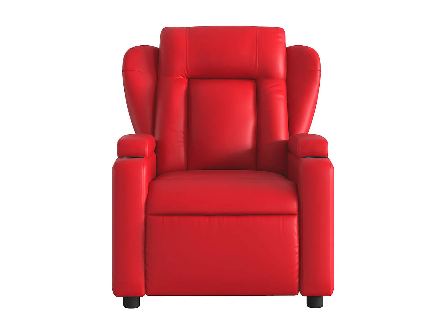 Poltrona Massaggio Elettrica Reclinabile Rosso Similpelle