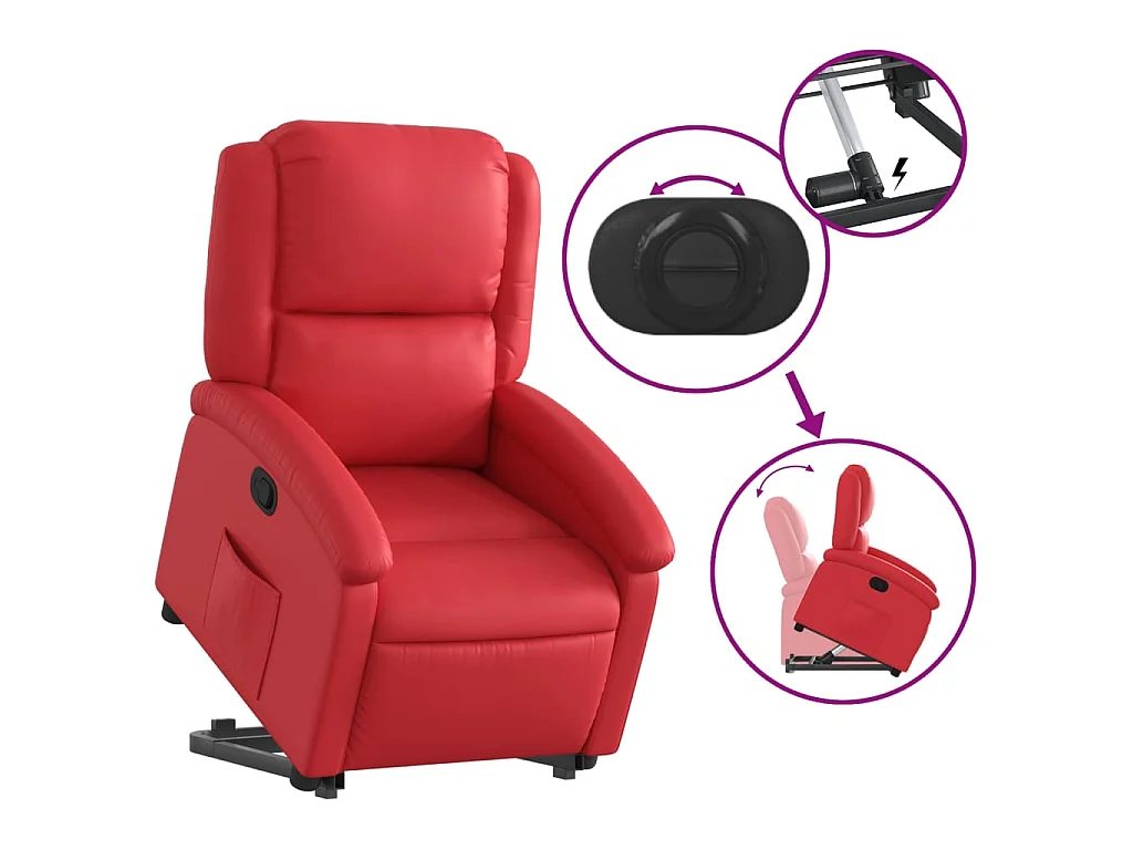 Fauteuil inclinable Rouge Similicuir