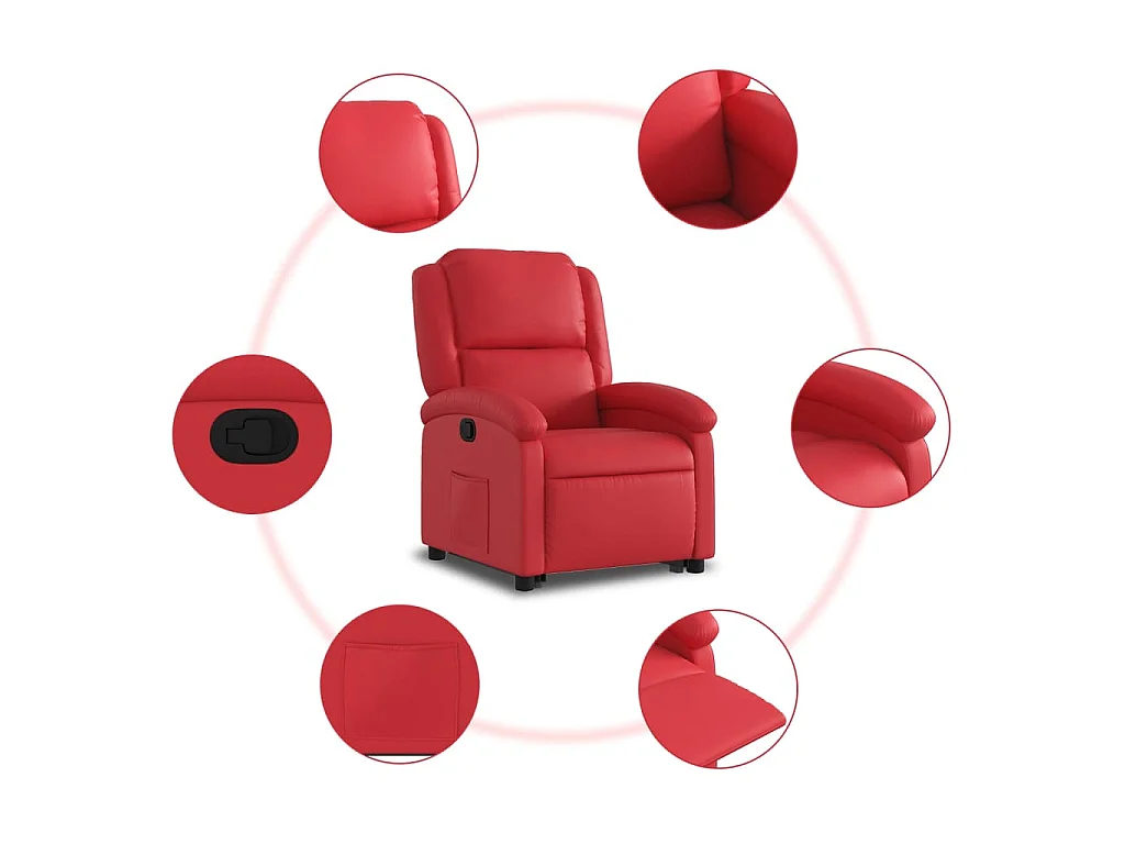 Fauteuil inclinable Rouge Similicuir