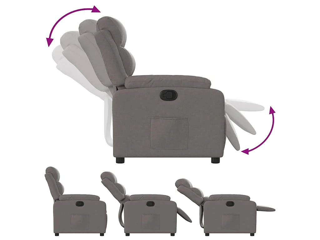 Fauteuil verstelbaar stof taupe