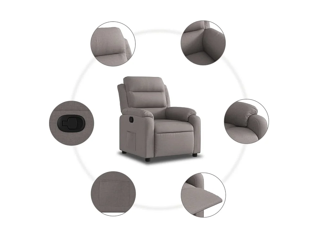 Fauteuil inclinable Taupe Tissu