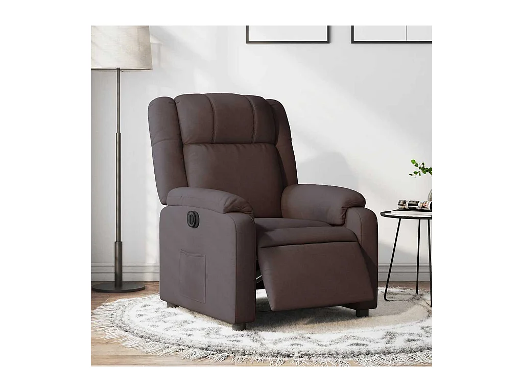 Fauteuil inclinable électrique Marron foncé Tissu