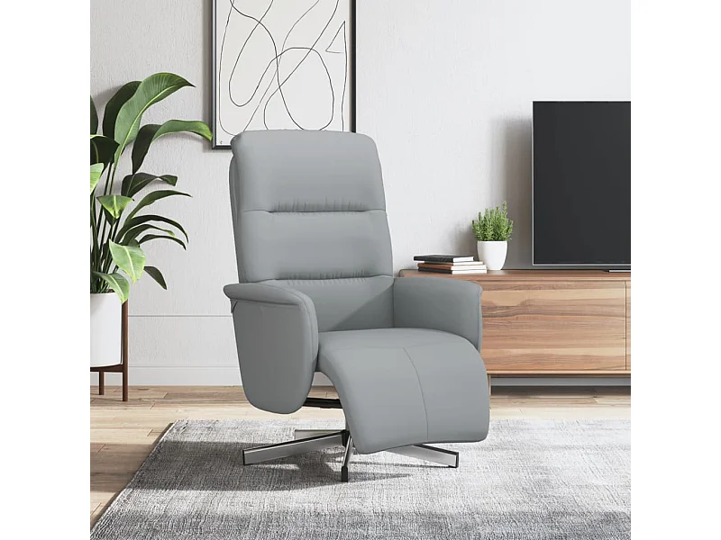 Fauteuil inclinable avec repose-pieds gris clair tissu