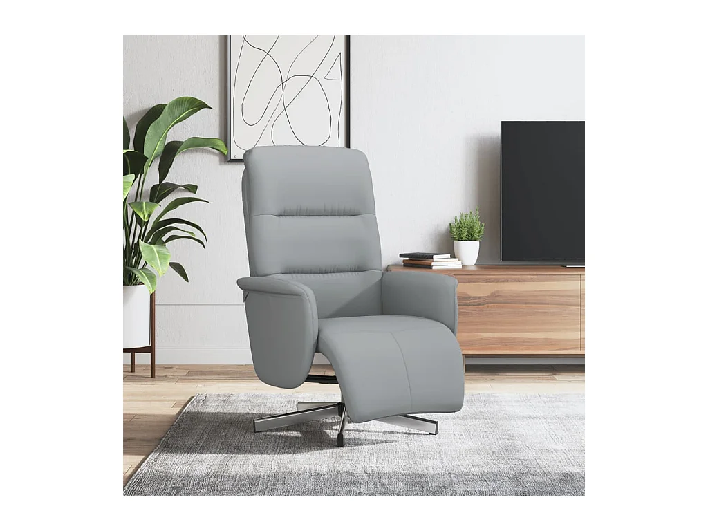 Fauteuil inclinable avec repose-pieds gris clair tissu