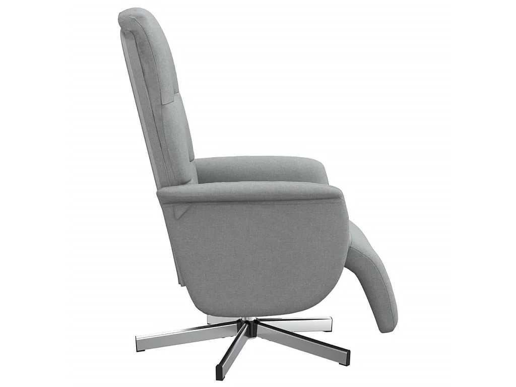 Fauteuil verstelbaar met voetensteun stof lichtgrijs