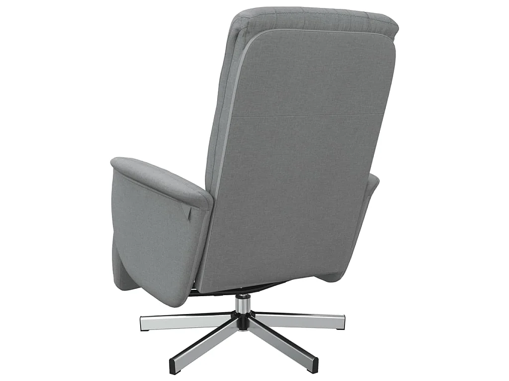 Fauteuil verstelbaar met voetensteun stof lichtgrijs